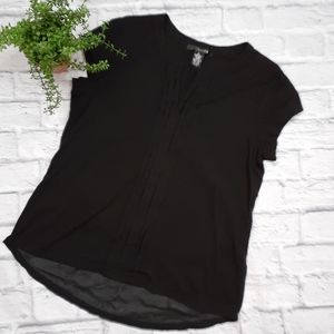 89th and Madison Short Sleeve Pleated Front Top